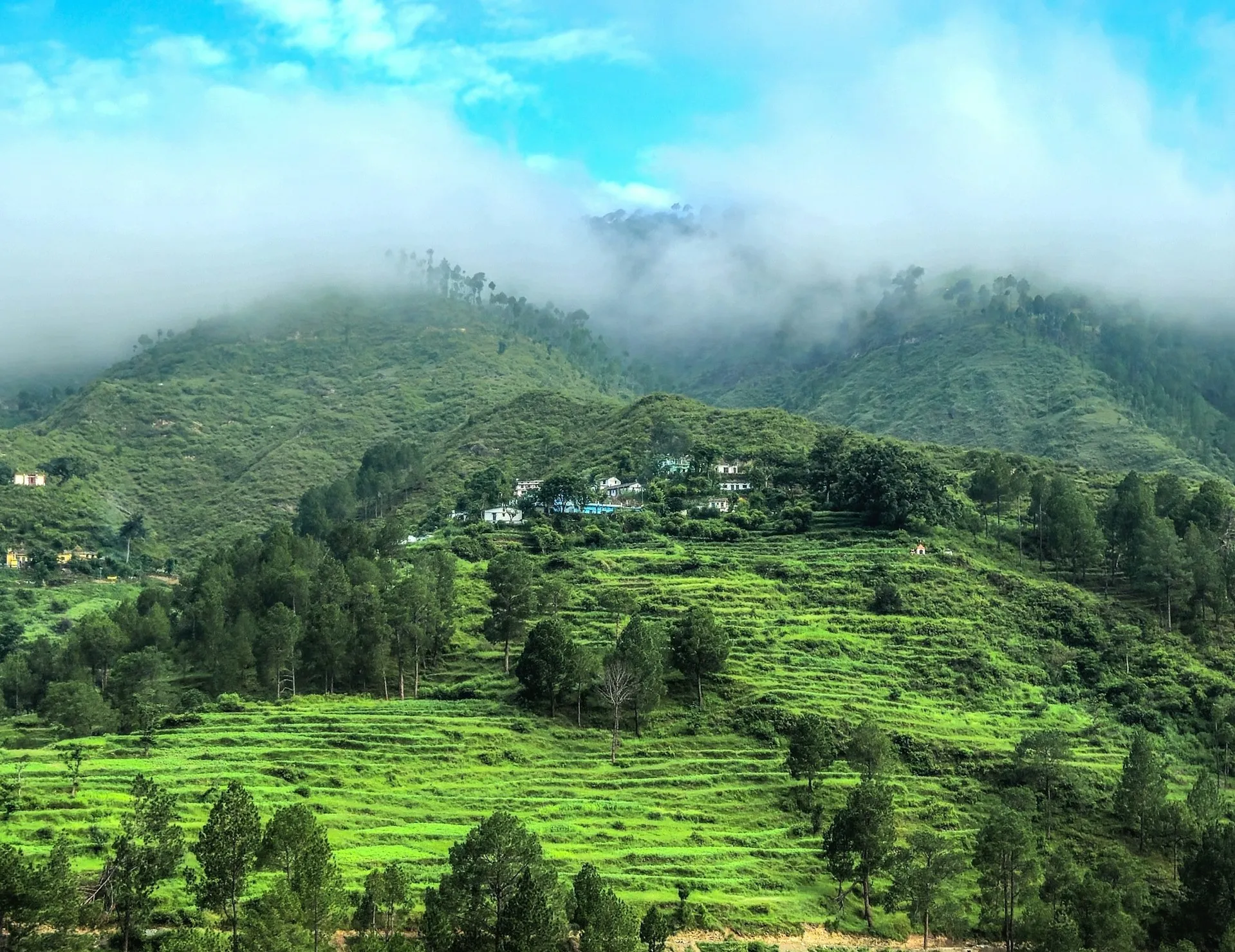 Scenic view of Kausani in Uttarakhand