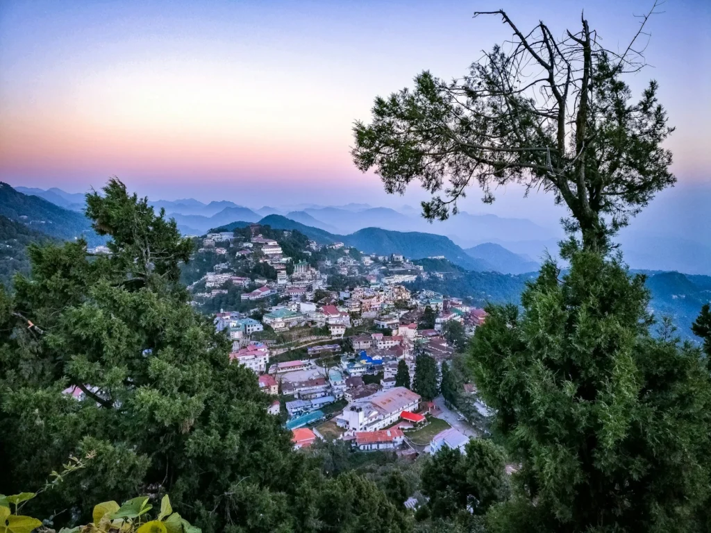 Mussoorie hill station with lush green mountains